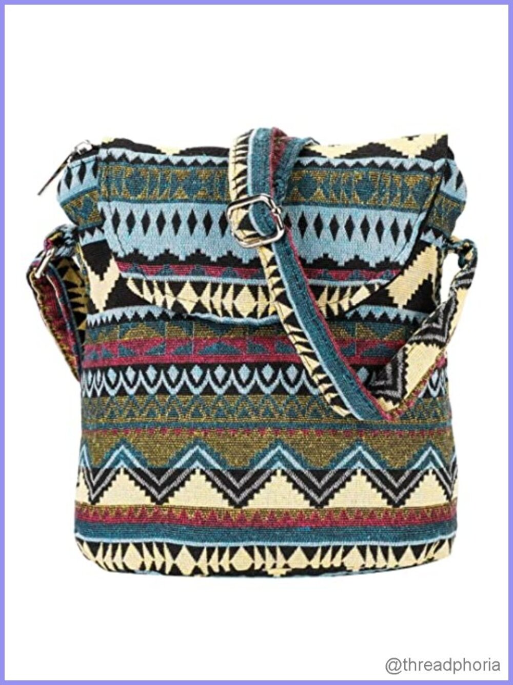 Denim Crossbody Satchel Handmade Adjustable Strap Travel Bag